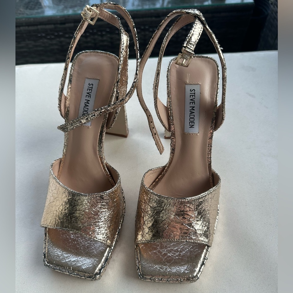 Steve Madden Open Toe Gold Heel - image 2